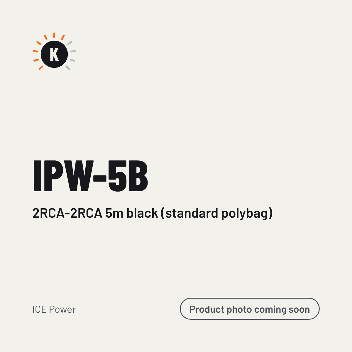 ICE Power IPW-5B 2RCA-2RCA 5m black (standard polybag) – placeholder image, product photo coming soon