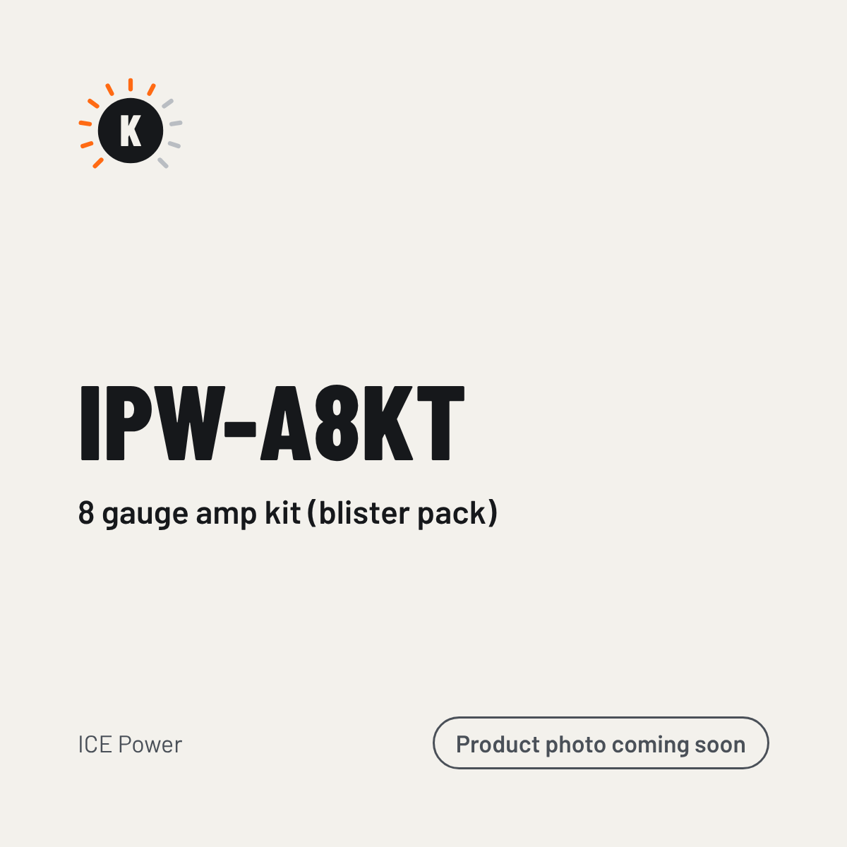 ICE Power IPW-A8KT 8 gauge amp kit (blister pack) – placeholder image, product photo coming soon