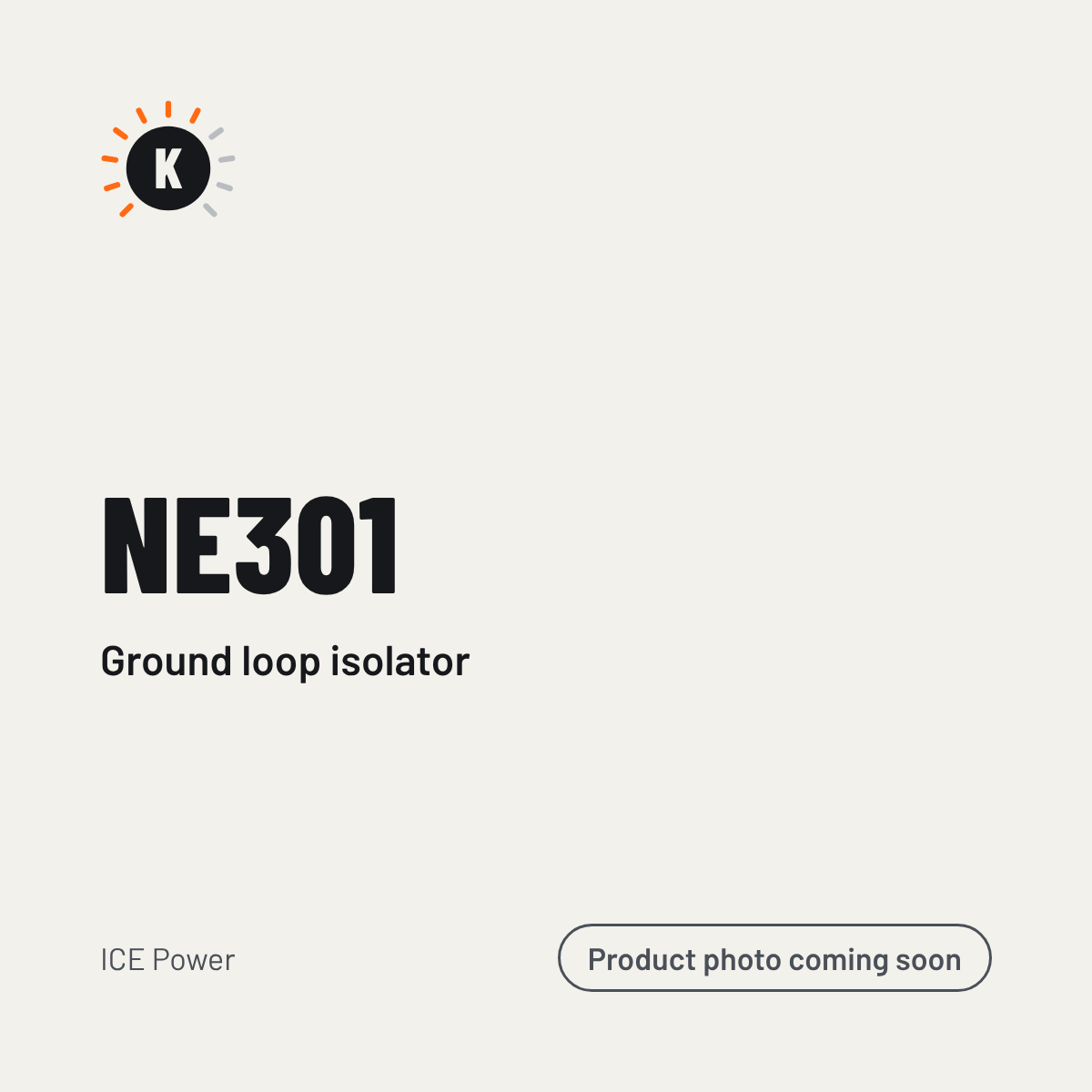 ICE Power NE301 Ground loop isolator – placeholder image, product photo coming soon
